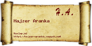 Hajzer Aranka névjegykártya
